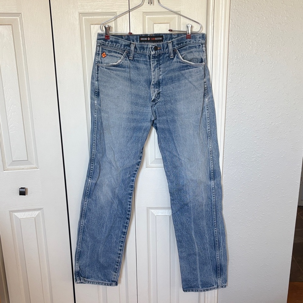 Classic Fire Resistant Wrangler Blue Denim Jeans